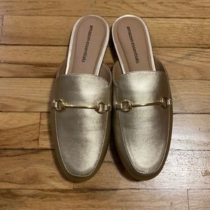 Brand New Amazon Essentials Gold Mules Size 9
